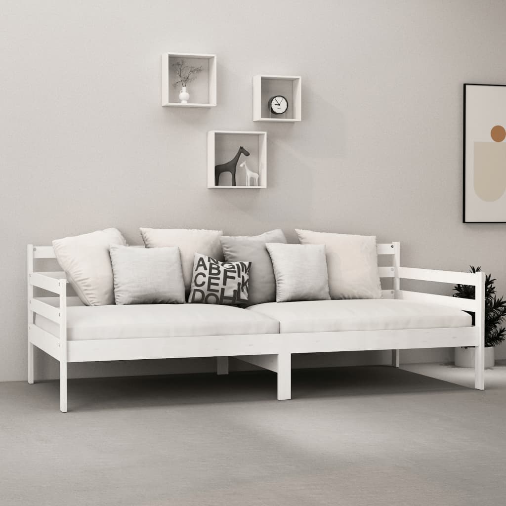 vidaXL Pat de zi cu saltea, 90x200 cm, lemn masiv de pin