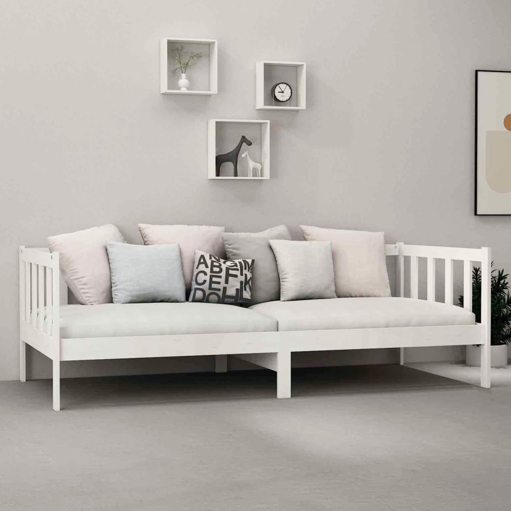 vidaXL Pat de zi cu saltea, 90x200 cm, lemn masiv de pin