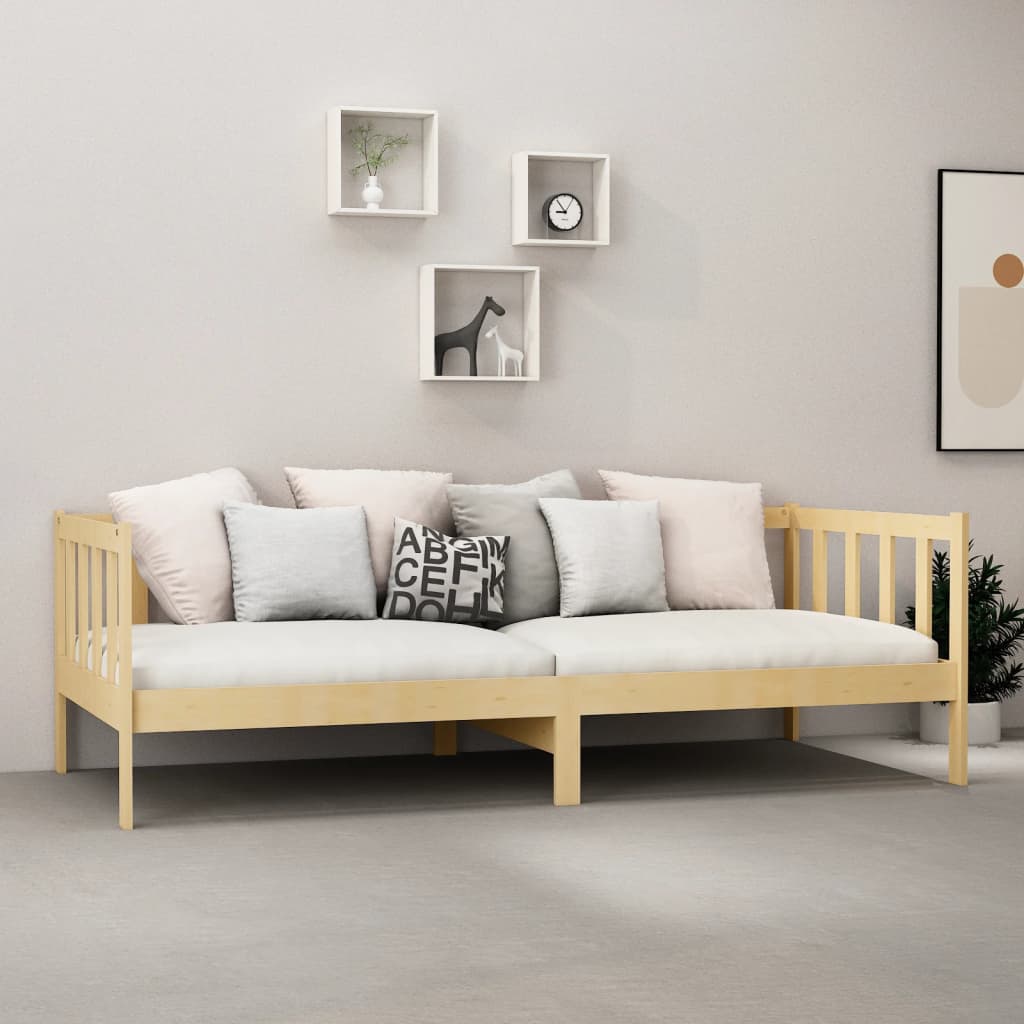 vidaXL Pat de zi cu saltea, 90x200 cm, lemn masiv de pin