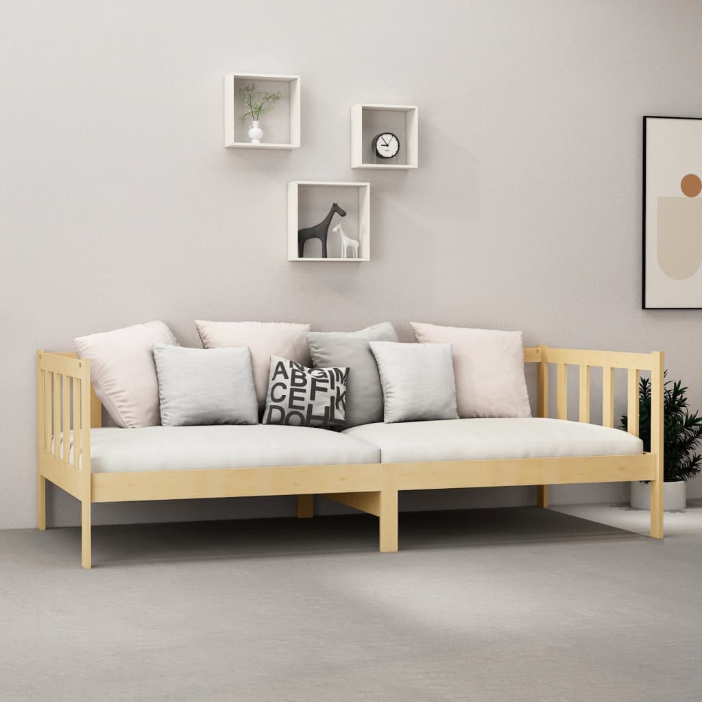 vidaXL Pat de zi cu saltea, 90x200 cm, lemn masiv de pin