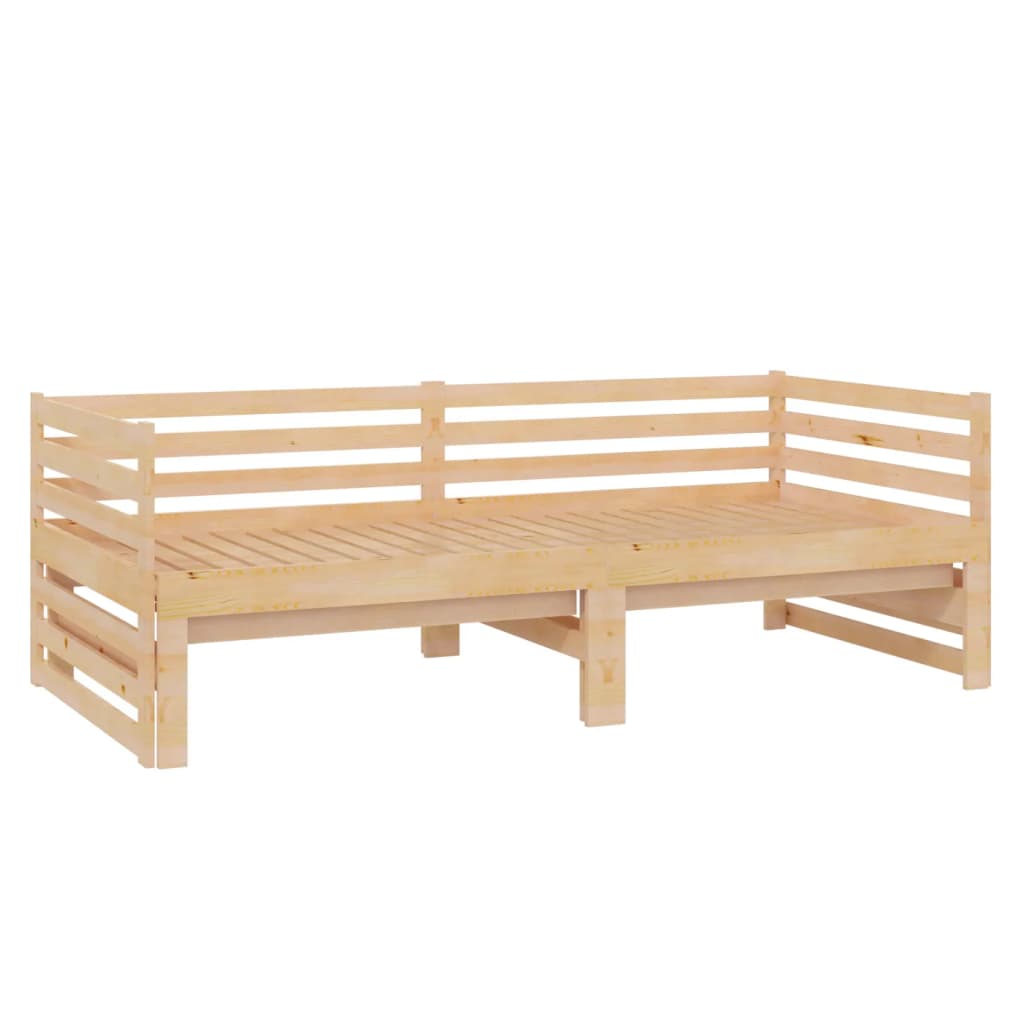 vidaXL Pat extensibil de zi, 2x(90x200) cm, lemn masiv de pin