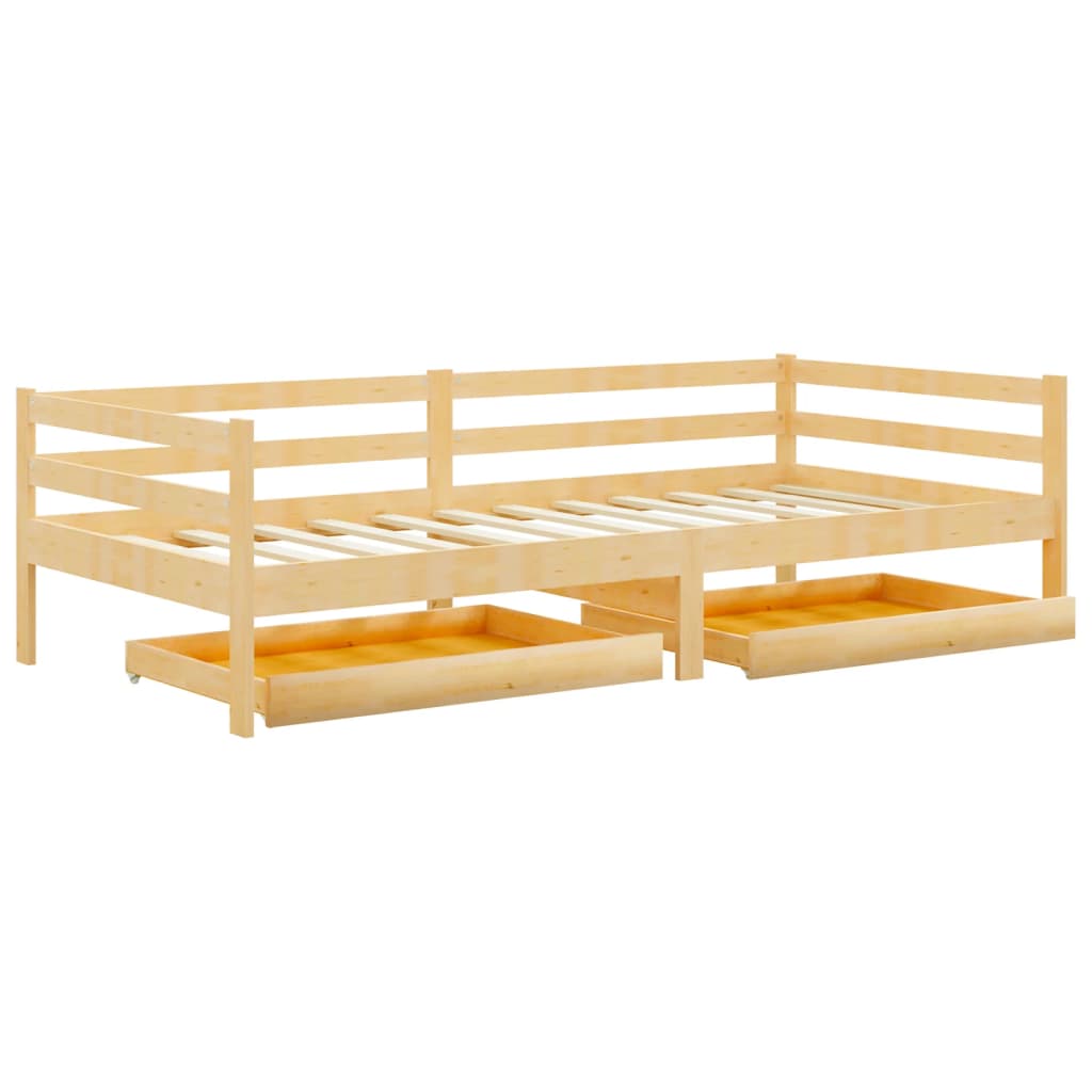 vidaXL Pat de zi cu sertare, 90x200 cm, lemn masiv de pin