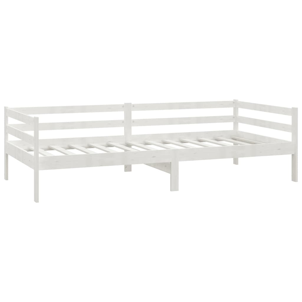 vidaXL Pat de zi cu sertare, alb, 90x200 cm, lemn masiv de pin