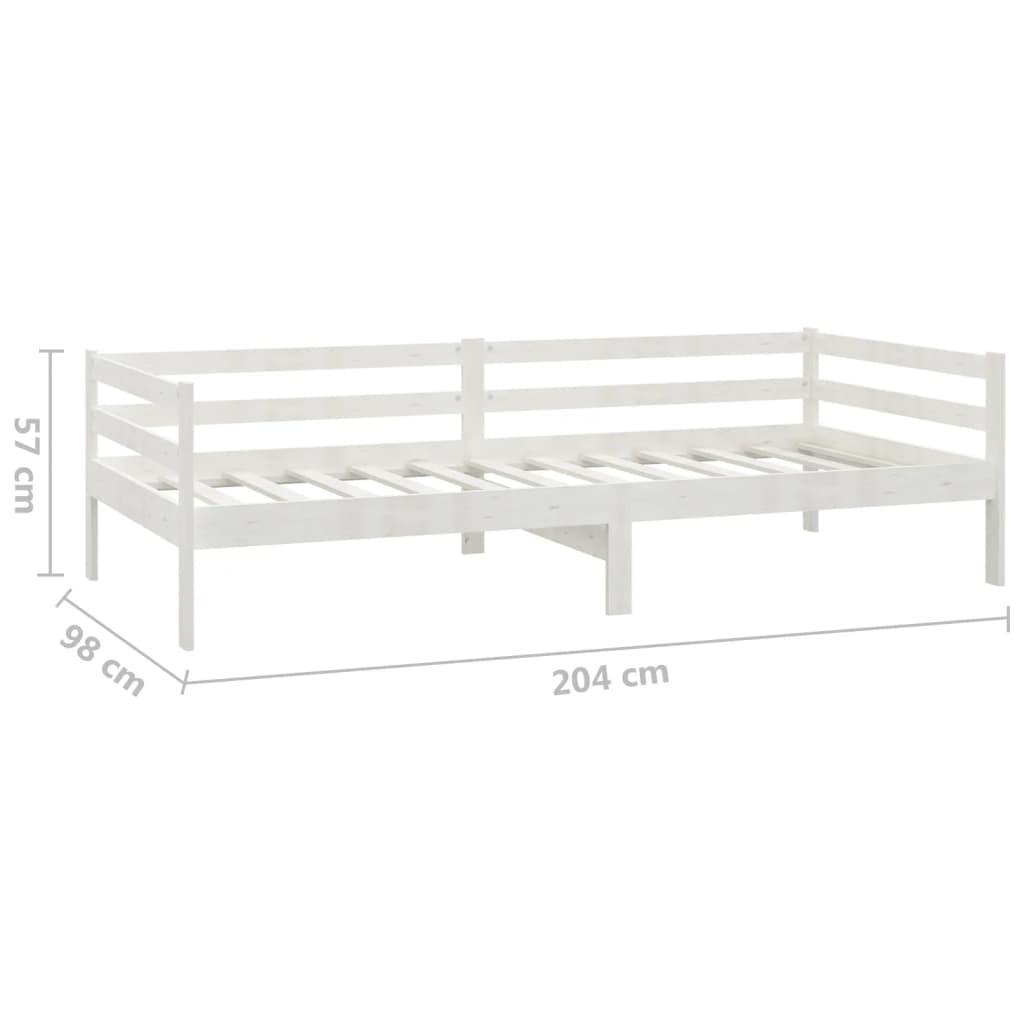 vidaXL Pat de zi cu sertare, alb, 90x200 cm, lemn masiv de pin