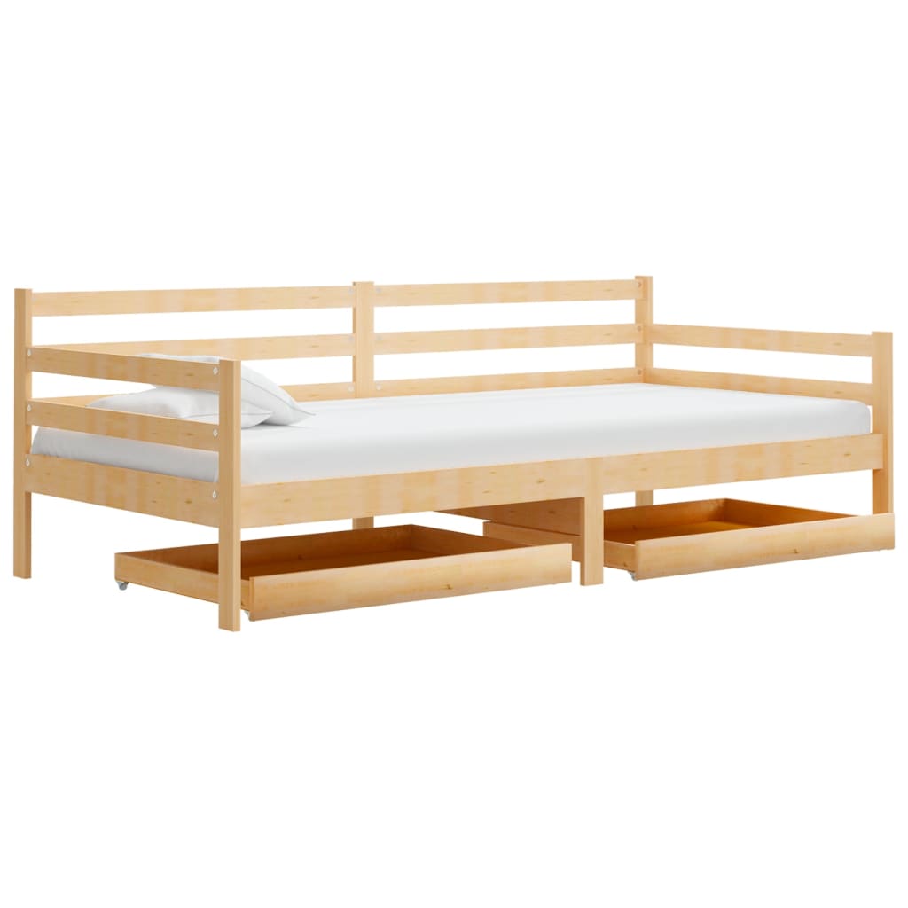 vidaXL Pat de zi cu sertare, 90x200 cm, lemn masiv de pin