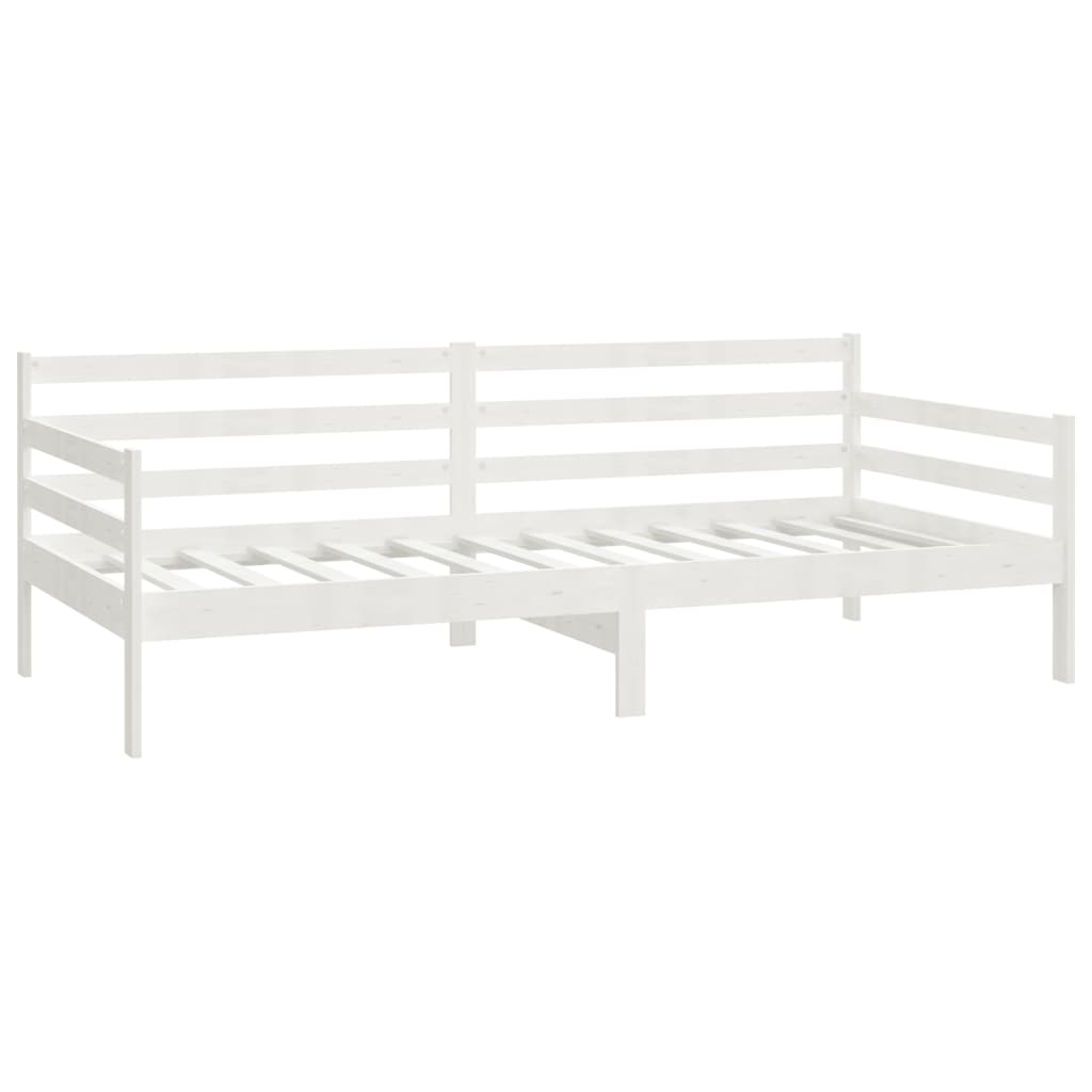 vidaXL Pat de zi cu sertare, alb, 90x200 cm, lemn masiv de pin