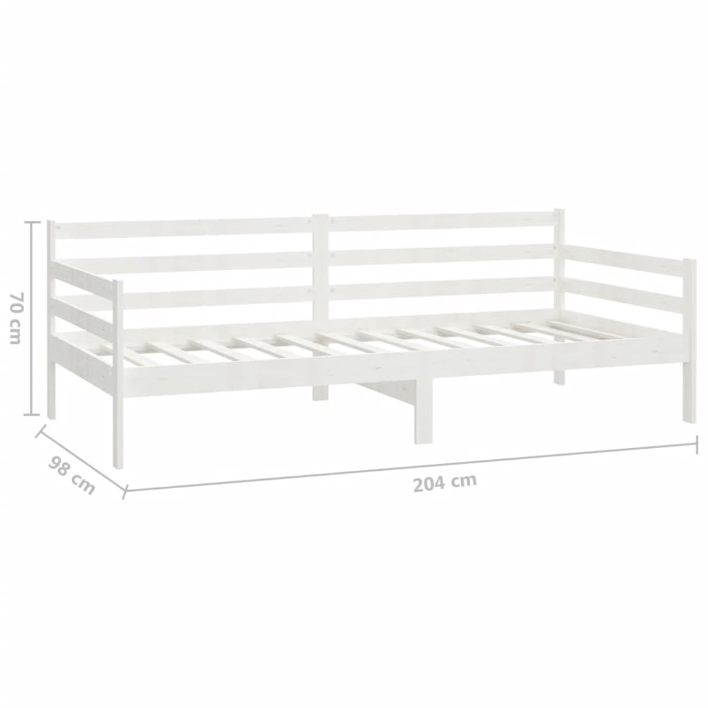 vidaXL Pat de zi cu sertare, alb, 90x200 cm, lemn masiv de pin