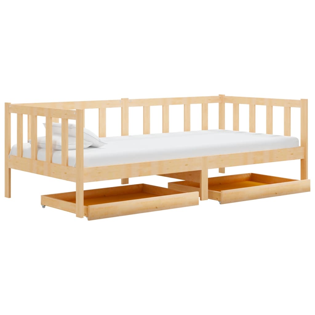 vidaXL Pat de zi cu sertare, 90x200 cm, lemn masiv de pin