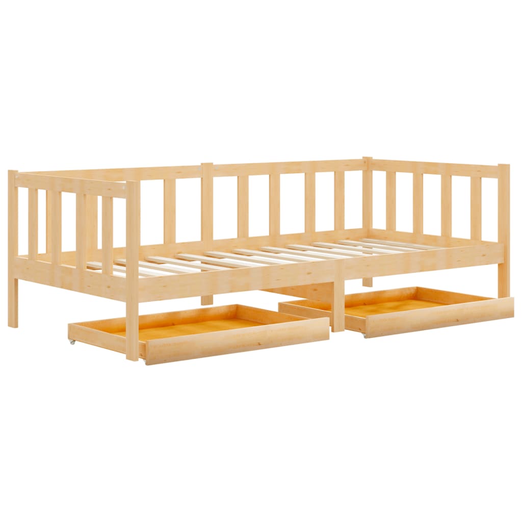 vidaXL Pat de zi cu sertare, 90x200 cm, lemn masiv de pin