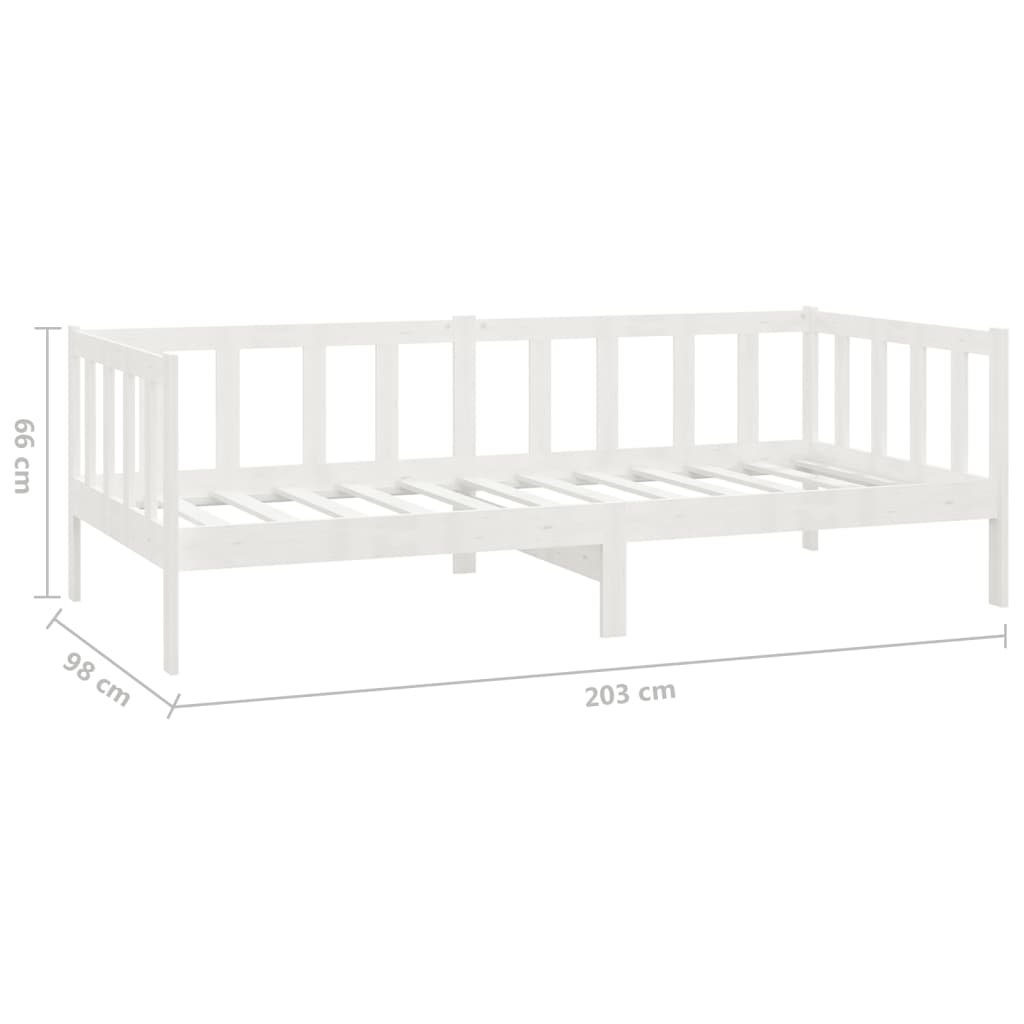 vidaXL Pat de zi cu sertare, alb, 90x200 cm, lemn masiv de pin