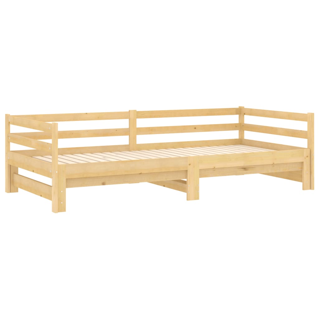 vidaXL Pat extensibil de zi, 2x(90x200) cm, lemn masiv de pin vidaXL Pat extensibil de zi, 2x(90x200) cm, lemn masiv de pin