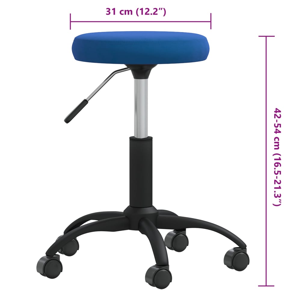 vidaXL Taburet de masaj, albastru, catifea vidaXL Taburet de masaj, albastru, catifea