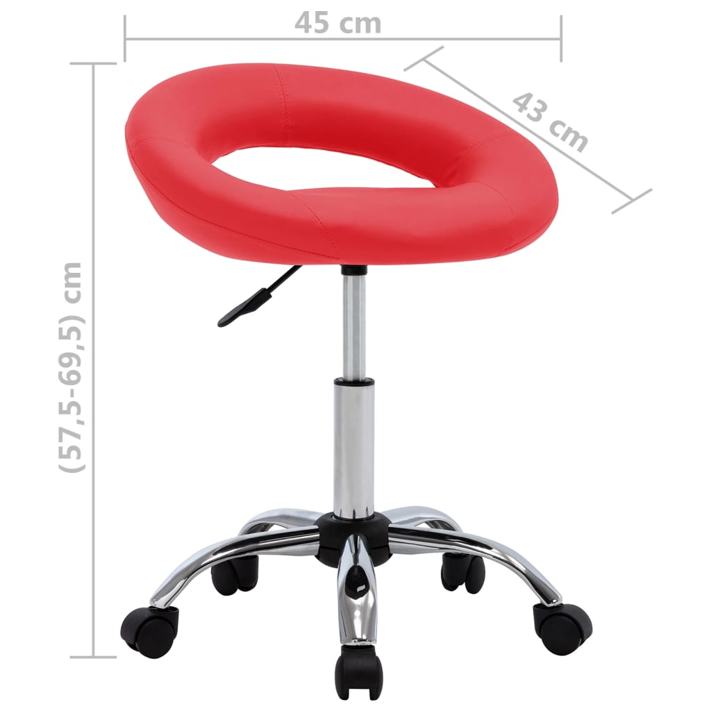 vidaXL Scaun de bucătărie pivotant, roșu, piele ecologică vidaXL Scaun de bucătărie pivotant, roșu, piele ecologică