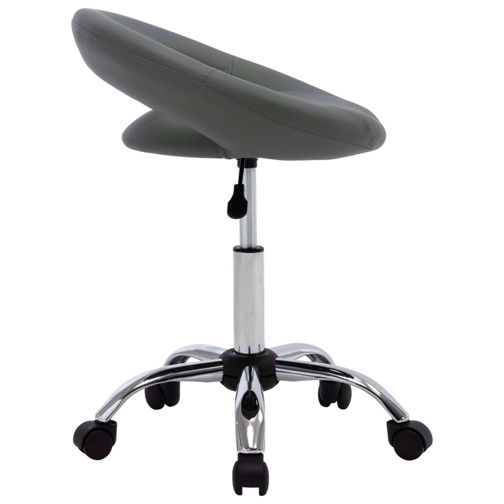 vidaXL Scaun de bucătărie pivotant, gri, piele ecologică