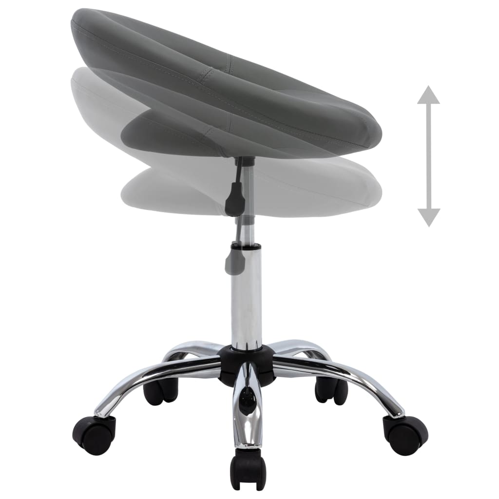 vidaXL Scaun de bucătărie pivotant, gri, piele ecologică