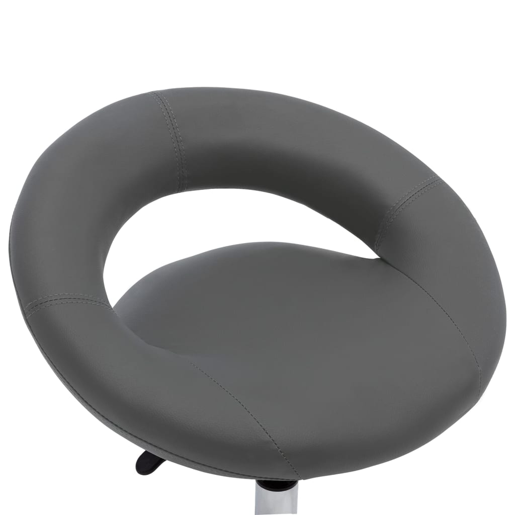 vidaXL Scaun de bucătărie pivotant, gri, piele ecologică