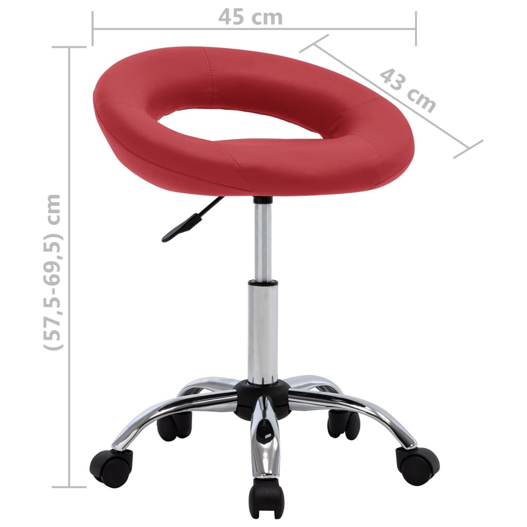 vidaXL Scaun de bucătărie pivotant, roșu vin, piele ecologică