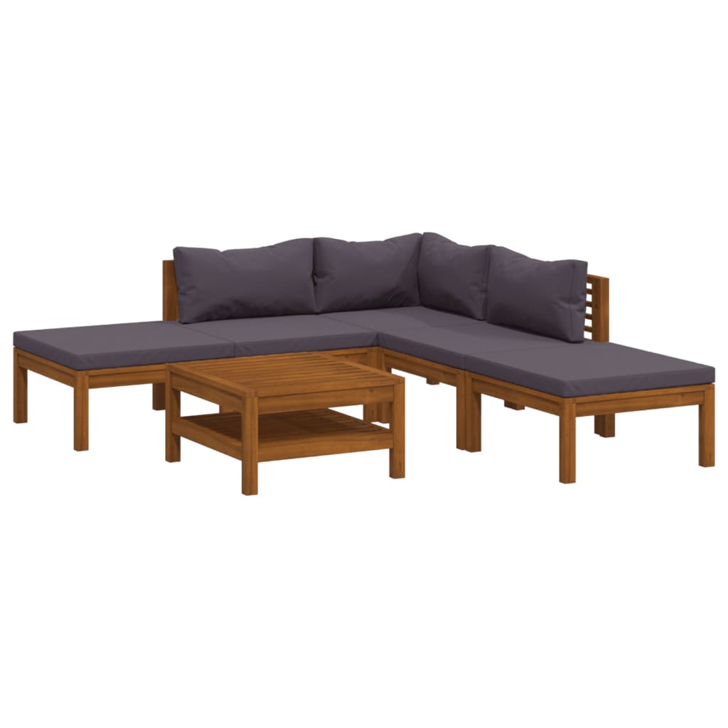 vidaXL Set mobilier grădină cu perne, 6 piese, lemn masiv acacia