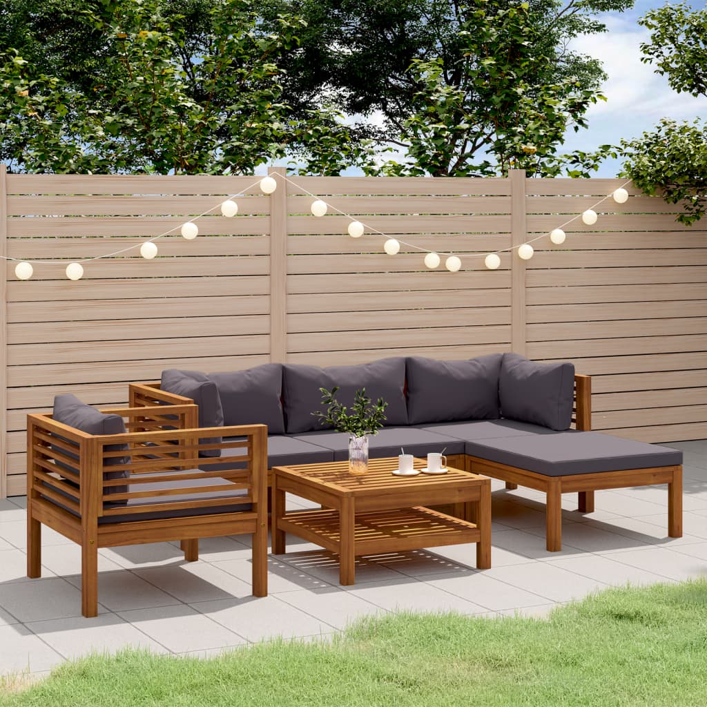 vidaXL Set mobilier grădină cu perne, 6 piese, lemn masiv acacia vidaXL Set mobilier grădină cu perne, 6 piese, lemn masiv acacia