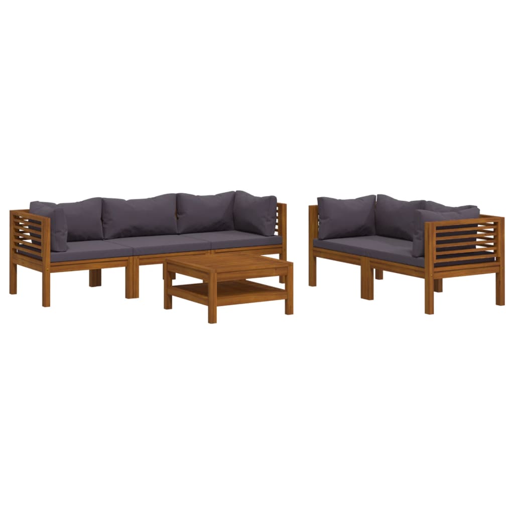 vidaXL Set mobilier grădină cu perne, 6 piese, lemn masiv acacia vidaXL Set mobilier grădină cu perne, 6 piese, lemn masiv acacia
