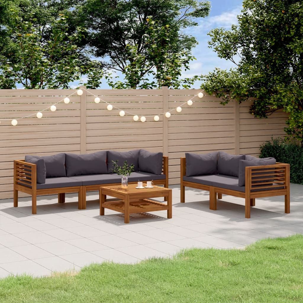 vidaXL Set mobilier grădină cu perne, 6 piese, lemn masiv acacia vidaXL Set mobilier grădină cu perne, 6 piese, lemn masiv acacia