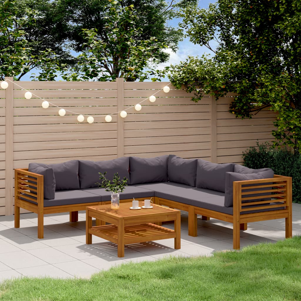 vidaXL Set mobilier grădină cu perne, 6 piese, lemn masiv acacia vidaXL Set mobilier grădină cu perne, 6 piese, lemn masiv acacia