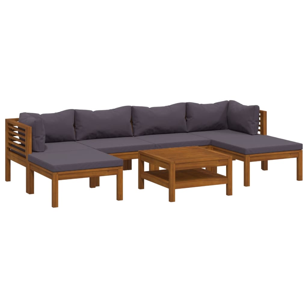 vidaXL Set mobilier grădină cu perne, 7 piese, lemn masiv de acacia