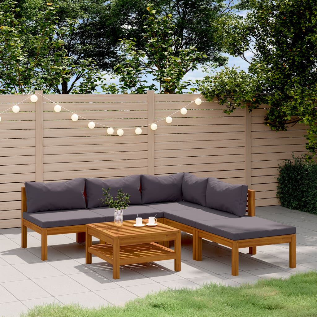 vidaXL Set mobilier grădină cu perne, 6 piese, lemn masiv acacia vidaXL Set mobilier grădină cu perne, 6 piese, lemn masiv acacia