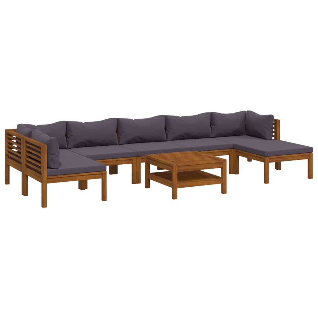 vidaXL Set mobilier grădină cu perne, 8 piese, lemn masiv acacia