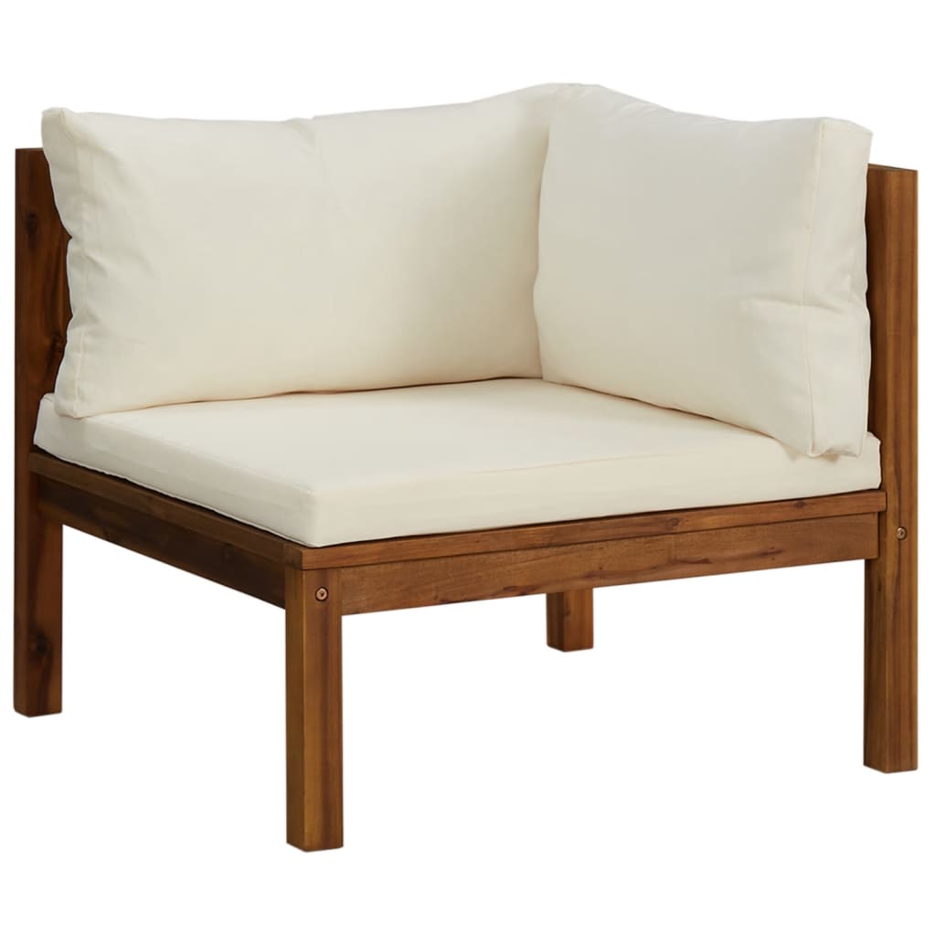 vidaXL Set mobilier grădină cu perne crem, 6 piese, lemn masiv acacia