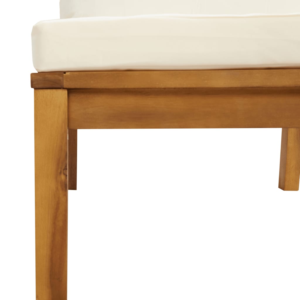 vidaXL Set mobilier grădină cu perne crem, 6 piese, lemn masiv acacia