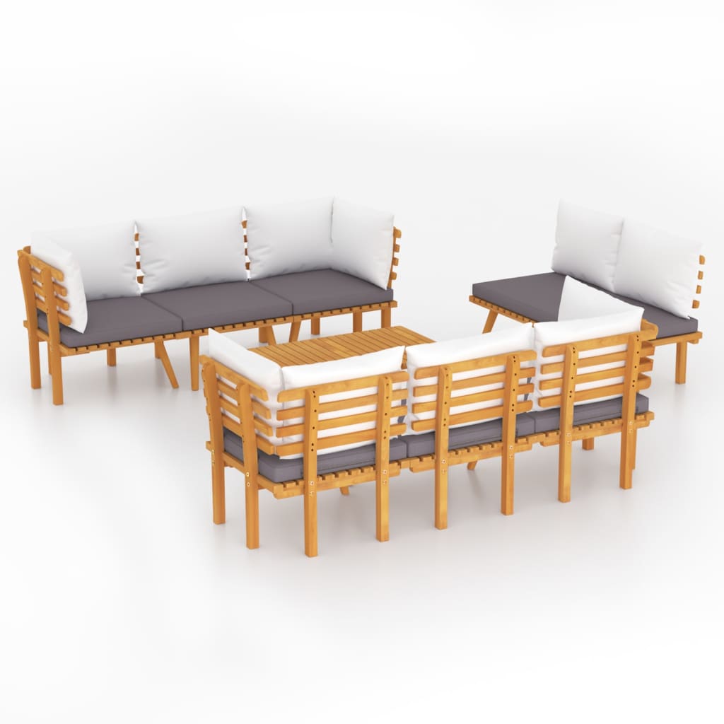 vidaXL Set mobilier de grădină cu perne, 8 piese, lemn masiv de acacia vidaXL Set mobilier de grădină cu perne, 8 piese, lemn masiv de acacia