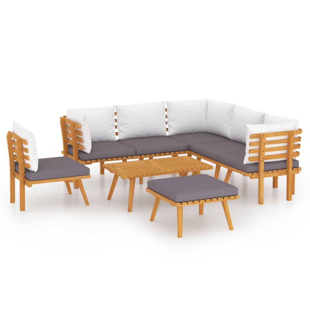vidaXL Set mobilier de grădină cu perne, 8 piese, lemn masiv acacia vidaXL Set mobilier de grădină cu perne, 8 piese, lemn masiv acacia