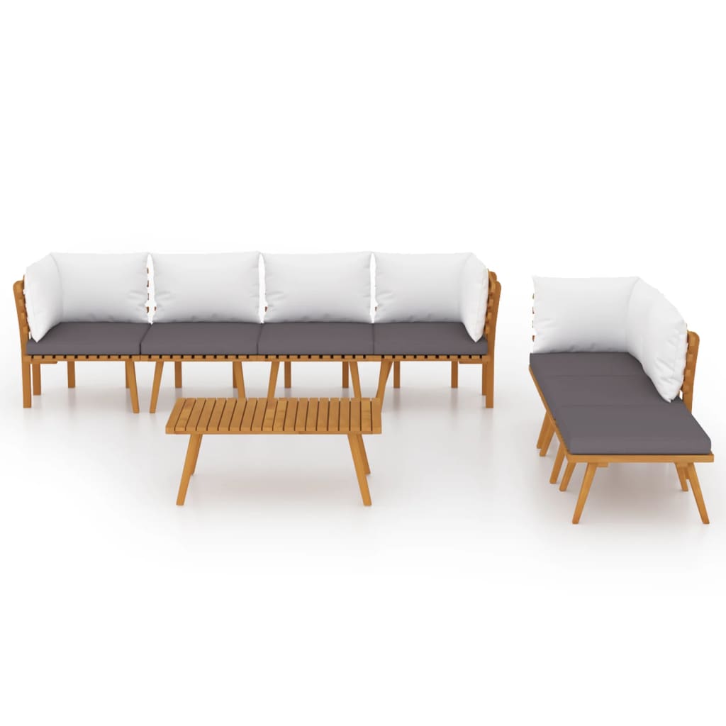 vidaXL Set mobilier de grădină cu perne, 8 piese, lemn masiv acacia vidaXL Set mobilier de grădină cu perne, 8 piese, lemn masiv acacia