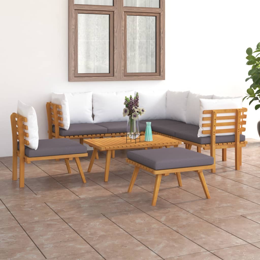 vidaXL Set mobilier de grădină cu perne, 8 piese, lemn masiv acacia vidaXL Set mobilier de grădină cu perne, 8 piese, lemn masiv acacia