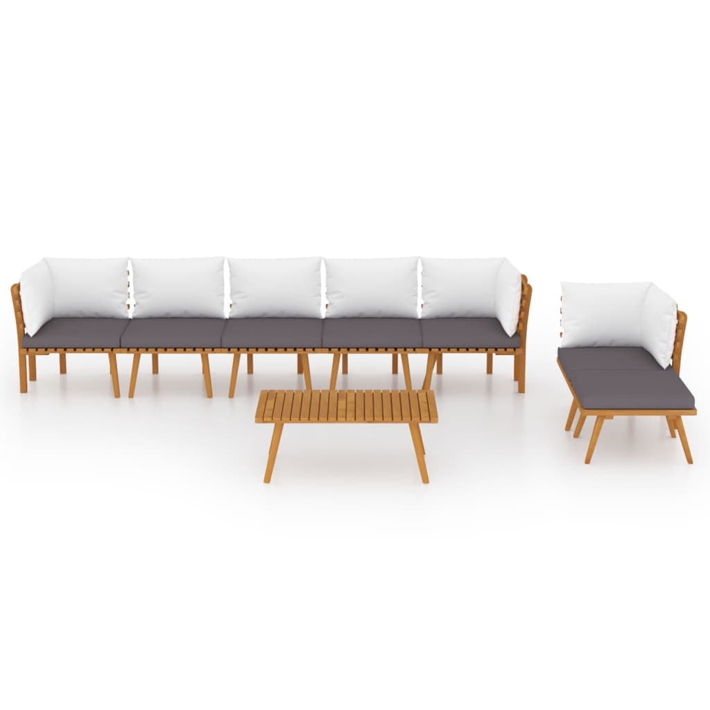 vidaXL Set mobilier de grădină cu perne, 8 piese, lemn masiv acacia vidaXL Set mobilier de grădină cu perne, 8 piese, lemn masiv acacia