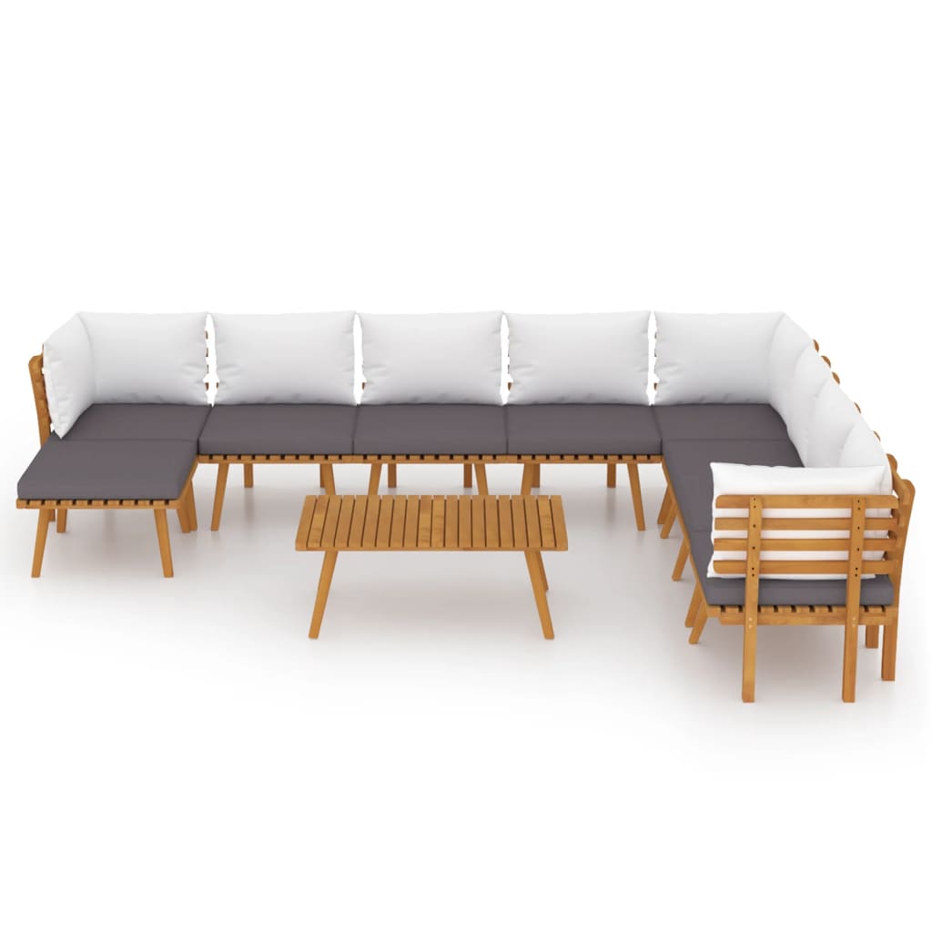 vidaXL Set mobilier de grădină cu perne, 9 piese, lemn masiv de acacia vidaXL Set mobilier de grădină cu perne, 9 piese, lemn masiv de acacia