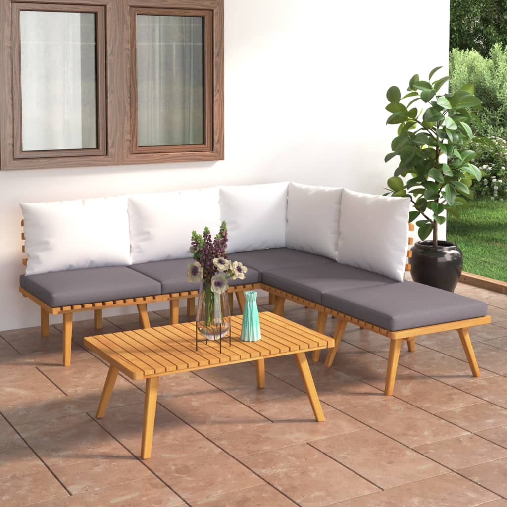 vidaXL Set mobilier grădină cu perne, 6 piese, lemn masiv acacia vidaXL Set mobilier grădină cu perne, 6 piese, lemn masiv acacia