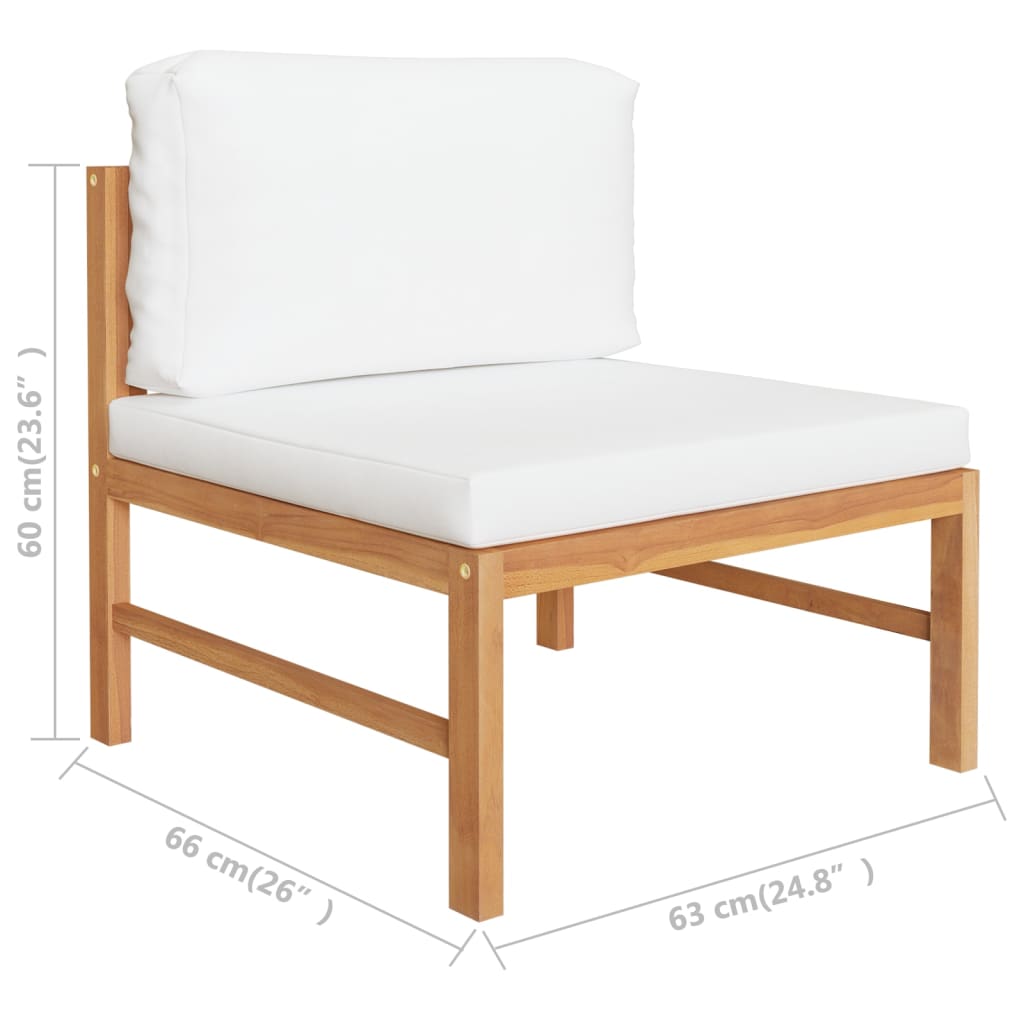 vidaXL Set mobilier grădină cu perne crem, 4 piese, lemn masiv de tec vidaXL Set mobilier grădină cu perne crem, 4 piese, lemn masiv de tec