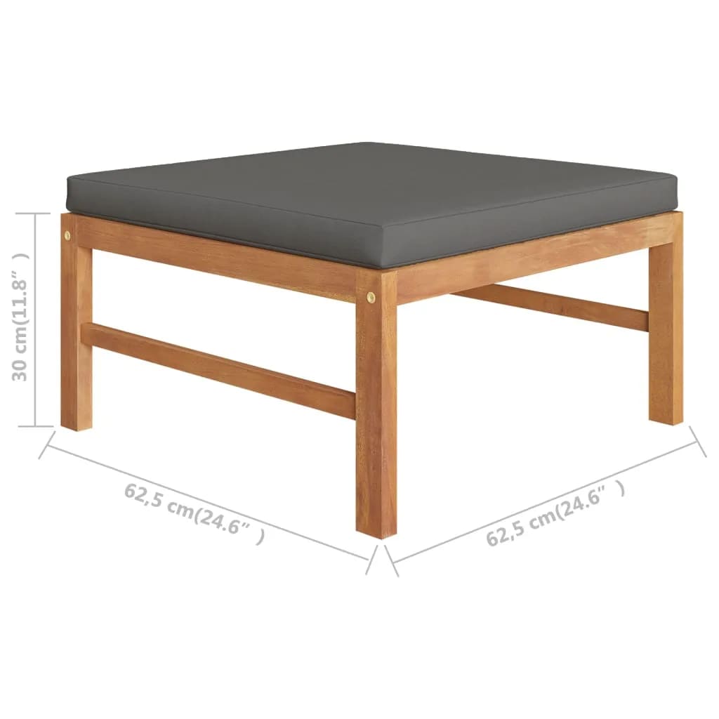 vidaXL Set mobilier grădină cu perne gri, 4 piese, lemn masiv de tec vidaXL Set mobilier grădină cu perne gri, 4 piese, lemn masiv de tec