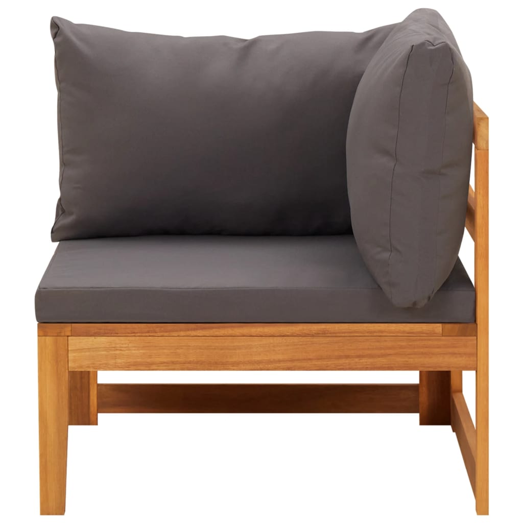 vidaXL Set mobilier grădină perne gri închis, 5 piese, lemn acacia vidaXL Set mobilier grădină perne gri închis, 5 piese, lemn acacia
