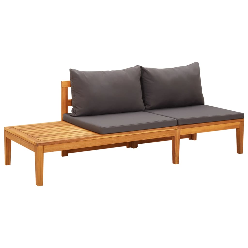 vidaXL Set mobilier grădină perne gri închis, 5 piese, lemn acacia vidaXL Set mobilier grădină perne gri închis, 5 piese, lemn acacia