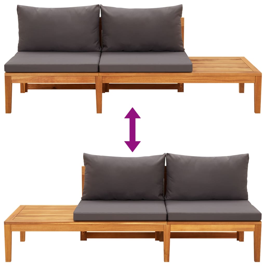 vidaXL Set mobilier grădină perne gri închis, 5 piese, lemn acacia vidaXL Set mobilier grădină perne gri închis, 5 piese, lemn acacia