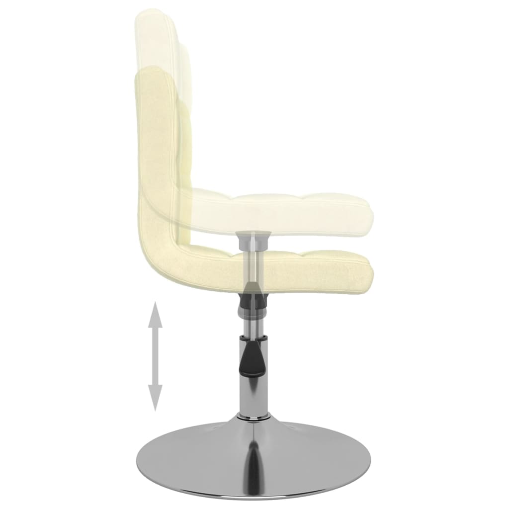vidaXL Scaun de bucătărie pivotant, crem, material textil vidaXL Scaun de bucătărie pivotant, crem, material textil