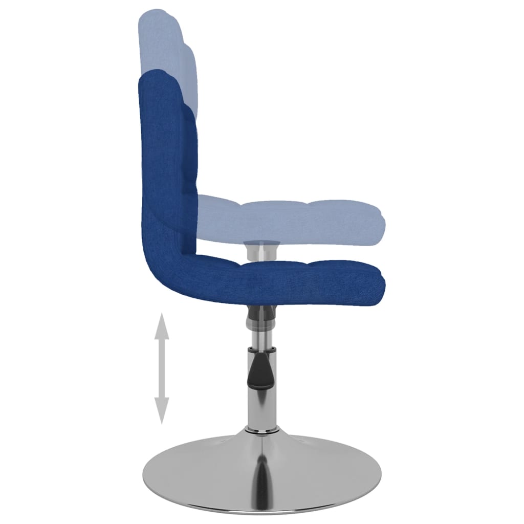 vidaXL Scaun de bucătărie pivotant, albastru, material textil vidaXL Scaun de bucătărie pivotant, albastru, material textil