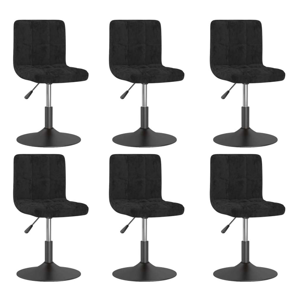 vidaXL Scaune de sufragerie pivotante 6 buc, negru, catifea vidaXL Scaune de sufragerie pivotante 6 buc, negru, catifea