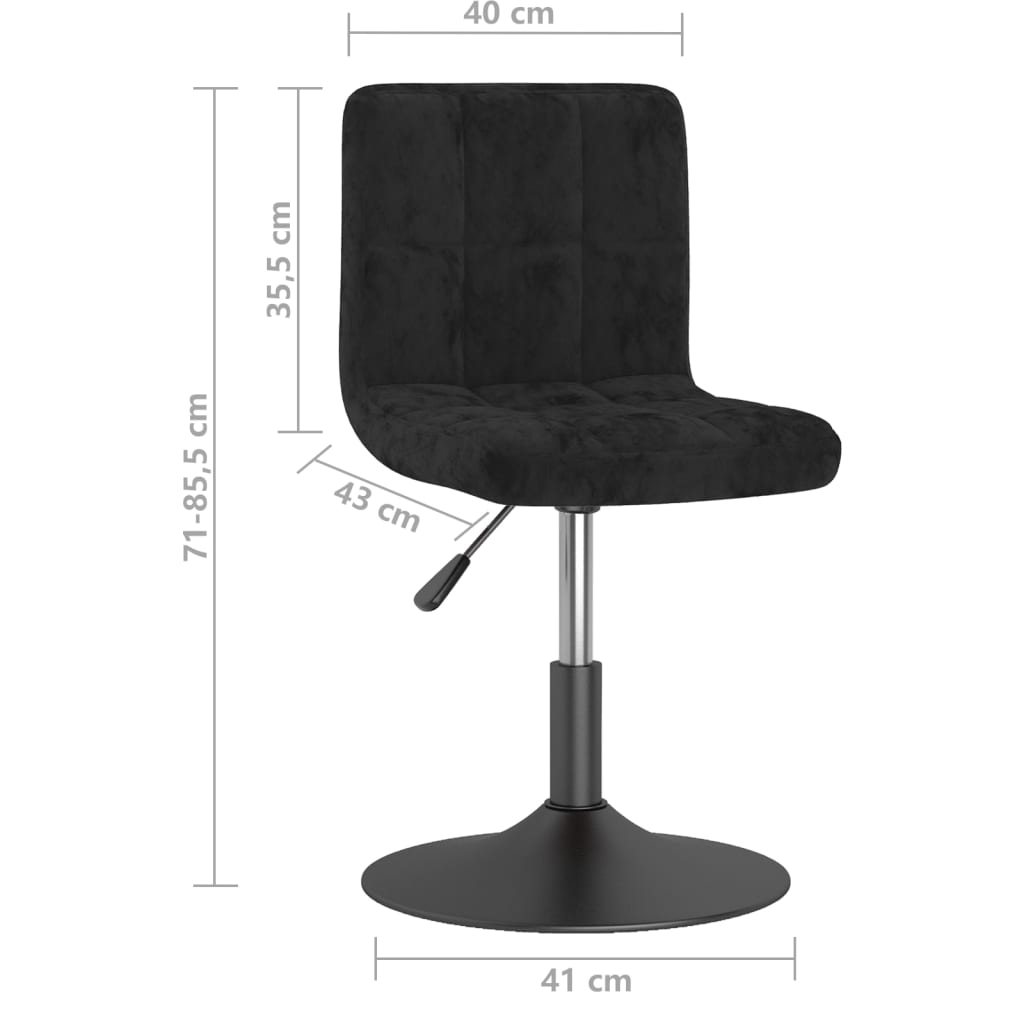 vidaXL Scaun de masă pivotant, negru, catifea vidaXL Scaun de masă pivotant, negru, catifea