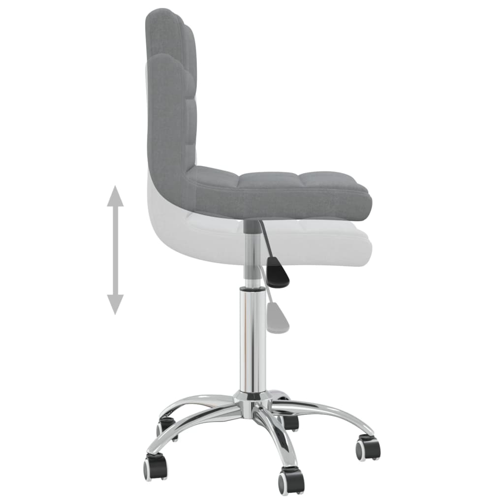 vidaXL Scaun de bucătărie pivotant, gri deschis, material textil