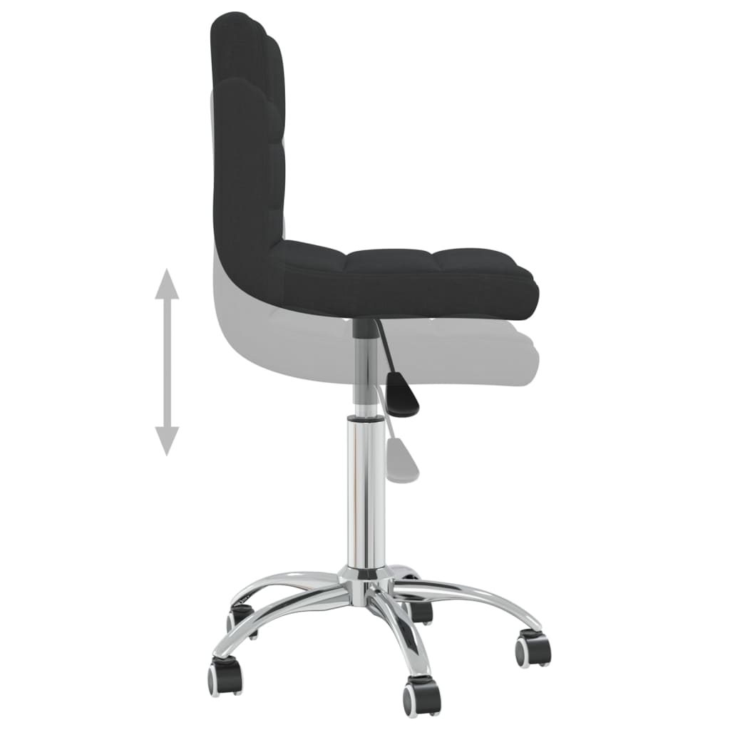 vidaXL Scaun de bucătărie pivotant, negru, material textil