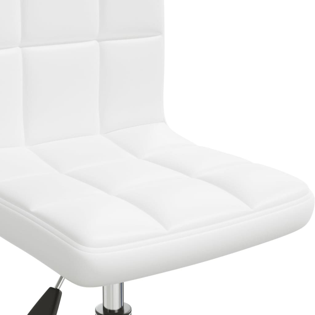 vidaXL Scaun de bucătărie pivotant, alb, piele ecologică vidaXL Scaun de bucătărie pivotant, alb, piele ecologică